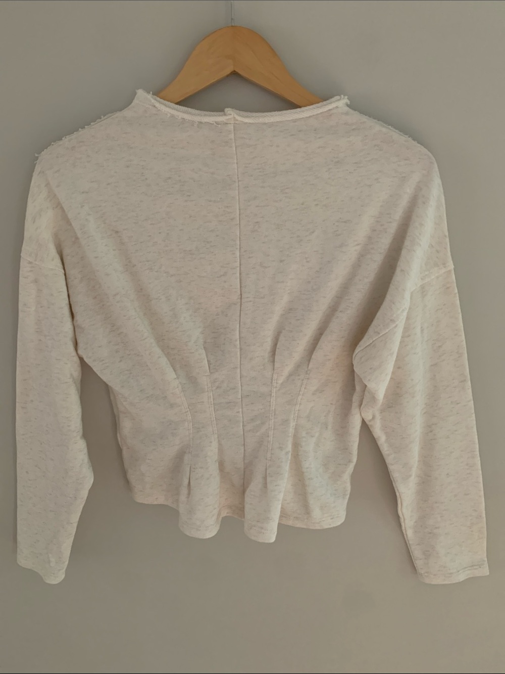 Anthropologie Pilcro Corset Sweatshirt Cream Small Neutral Minimalist Casual - Picture 6 of 9